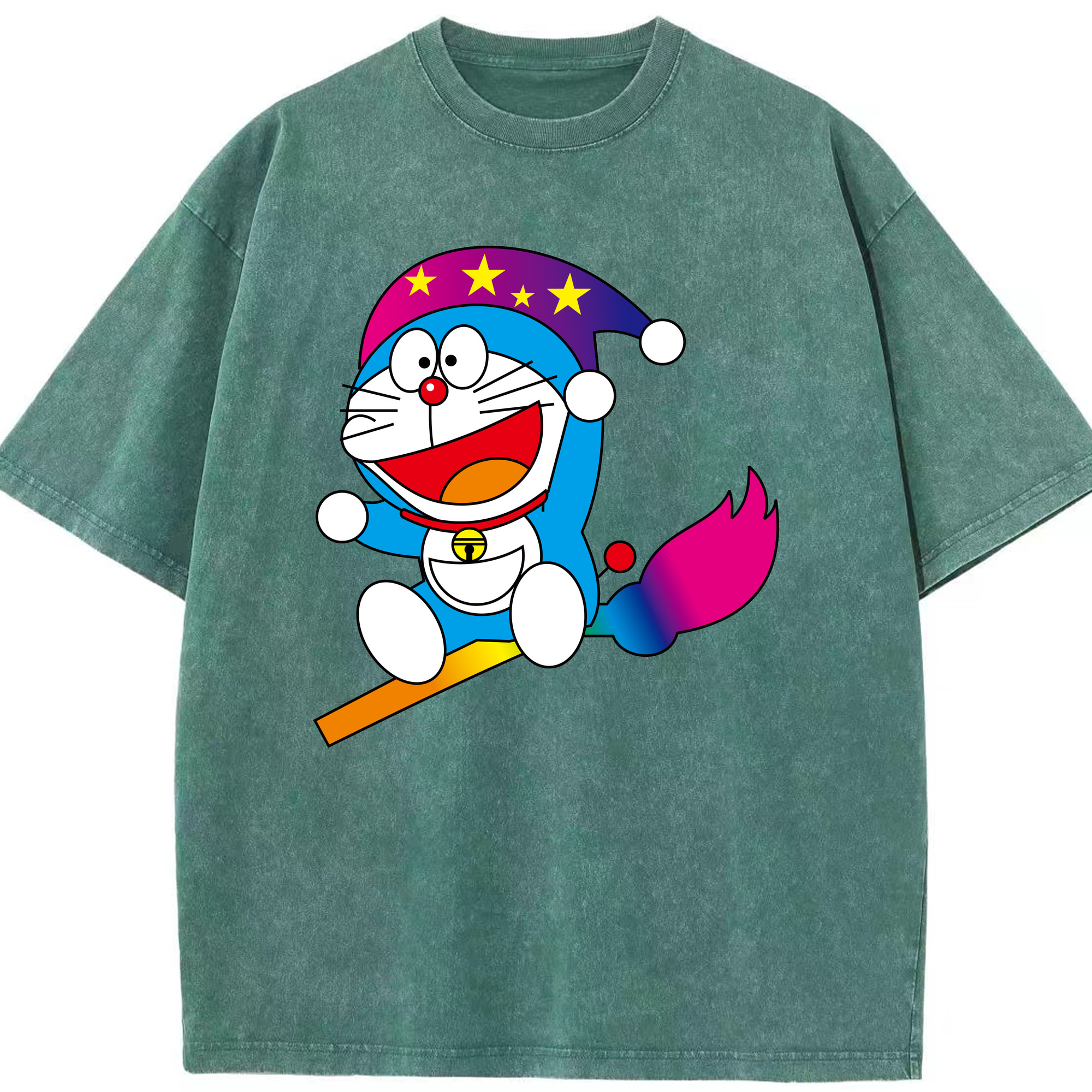 （画像用） ドラえもん Doraemon 綿100% ヴィンテージ風 半袖Tシャツ（フロントプリント）